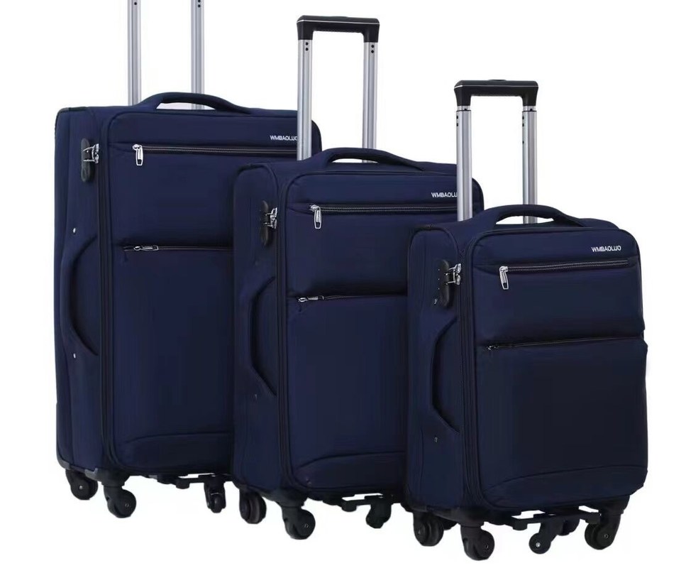 कस्टम लोगो ऑक्सफोर्ड कपड़े पहिया ट्रॉली केस सामान बड़ी क्षमता पुरुष और महिलाएं ओवरसाइज सूटकेस